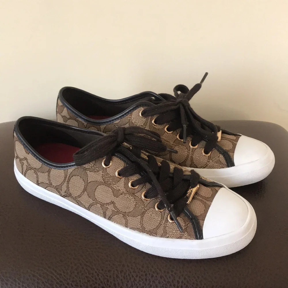 Coach Empire Outline Signature Canvas shoes Size 7.5 kakhi ⭐️⭐️⭐️ - Picture 3 of 11